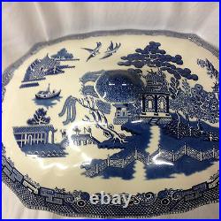 Johnson Brothers England Earthenware Willow Blue Rectangular Tureen 16 1/2