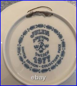 Julen Rostrand Collectors Plate (1972-1978, Missing 1974) Vintage Blue And White
