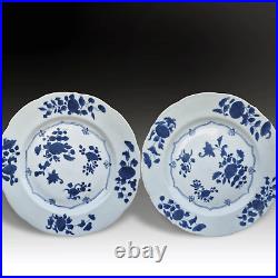 Kangxi Period Pair of Lobbed Dishes-Underglaze Cobalt Blue &White Circa 1690