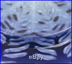 L. C. T. Tiffany Favrile Pastel Fern Art Glass Plate 8.5 c1910 Signed Blue White
