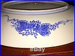 Large 15.75 Antique Japanese Meiji Arita Imari Blue & White Porcelain Charger