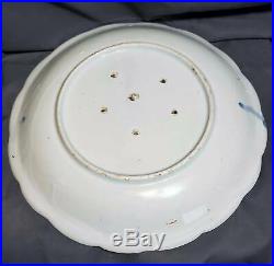 Large 17th C. Japanese Arita Porcelain Plate Dish Blue & White Imari Wax Resist