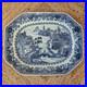Large 18th C. Antique Chinese Export Blue White Platter Qianlong Qing W37.5cm