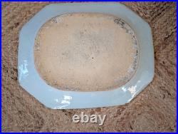 Large 18th C. Antique Chinese Export Blue White Platter Qianlong Qing W37.5cm