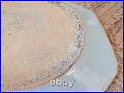 Large 18th C. Antique Chinese Export Blue White Platter Qianlong Qing W37.5cm