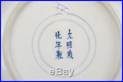 Large 25.8cm / 10.2 inch Antique Chinese Blue & White Plate, Palace scene Marked