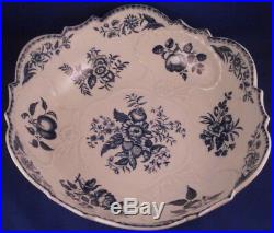 Large Antique 18thC Worcester Porcelain Blue & White Bowl Dish England English