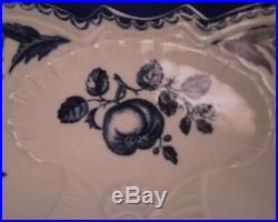 Large Antique 18thC Worcester Porcelain Blue & White Bowl Dish England English