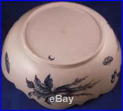 Large Antique 18thC Worcester Porcelain Blue & White Bowl Dish England English