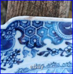 Large Antique Chinese Blue And White Porcelain Plate