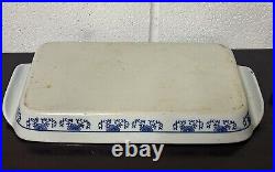 Large Antique Chinese Decorated Blue & White Ceramic Dish