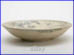 Large Antique Chinese Shipwreck Blue & White Bird Dish 17 C