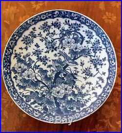 Large Antique Japanese Porcelain Blue and White Plate, Stamped. Make an offer
