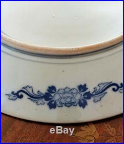 Large Antique Japanese Porcelain Blue and White Plate, Stamped. Make an offer