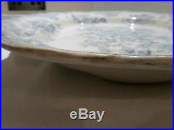 Large Antique Serving Plate Platter Blue & White China Brownfield Victorian