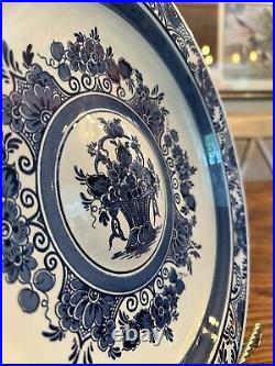 Large Blauw Delfts Distel Hand Painted Blue White 12.5 Bowl Plate Wall Hanging