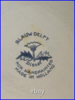 Large Blauw Delfts Distel Hand Painted Blue White 12.5 Bowl Plate Wall Hanging