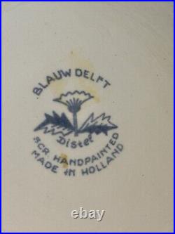 Large Blauw Delfts Distel Hand Painted Blue White 12.5 Bowl Plate Wall Hanging