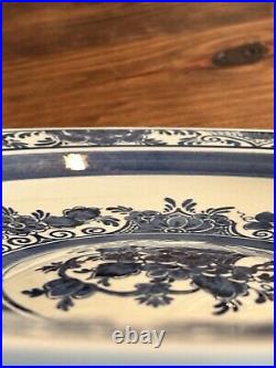 Large Blauw Delfts Distel Hand Painted Blue White 12.5 Bowl Plate Wall Hanging