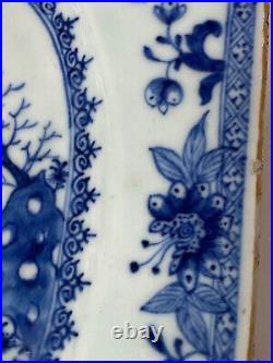 Large Chinese Antique Blue White Figure Pattern Plate Charger 18th C. Qianlong#C