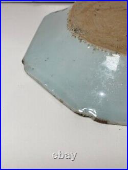 Large Chinese Antique Blue White Figure Pattern Plate Charger 18th C. Qianlong#C