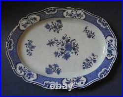 Large Chinese Porcelain Blue & White Dish With Flowers Qianlong 18th Century