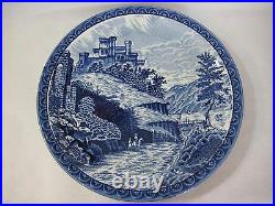 Large Delft Style Blue And White Porcelain Charger, Made In Japan, 14 1/2 Dia