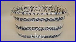 Large Italian Pottery Tub White Blue Haldon Italy 1991 Vintage 9537/35