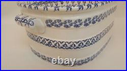 Large Italian Pottery Tub White Blue Haldon Italy 1991 Vintage 9537/35