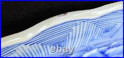 Large Japanese Arita Blue and White Meiji Period Porcelain Charger 16 Inches