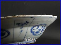 Large Rare Chinese Blue White Kraak Figural Saucer Dish Ming Wanli 1571 1619