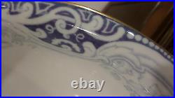 Large Wedgwood Antique Blue White Transferware Handled Bowl, Medina Patter