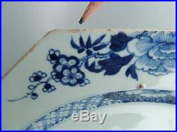 Large antique 18C Chinese Blue & White Porcelain Charger Platter Plate Kangxi PC