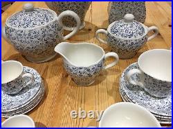 Laura by Royal Tudor, Grindley. Tea pot & Coffee set 28pcs. Blue & White. Rare