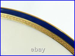 Lenox For J. E. Caldwell & Co 10 Dinner Plates Cobalt Blue Gold Encrusted Rim