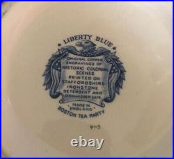 Liberty Blue Staffordshire ironstone soup tureen withcover Boston Tea Party
