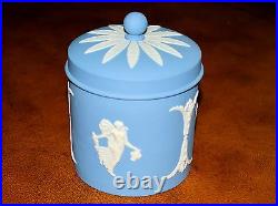 Light Blue and White Wedgwood Jasperware Tea Caddy/Cigarette/Trinket Holder 4.5