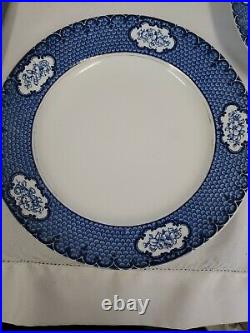 Losol Ware Cranford Keeling Blue White Dinner Plates (6) Antique
