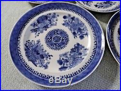Lot (5) Five Late18th Century Antique Chinese Blue & White Plates Fitzhugh