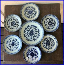 Lot 7 Antique Chinese Blue & White Minyao Peoples Ware Export Porcelain Plates