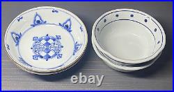 Lot Of 4 Vintage Japanese Soup Plates Tableware Ceramic Porcelain Blue White CLR