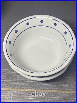 Lot Of 4 Vintage Japanese Soup Plates Tableware Ceramic Porcelain Blue White CLR