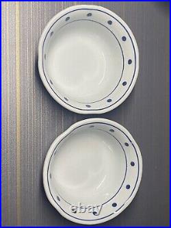 Lot Of 4 Vintage Japanese Soup Plates Tableware Ceramic Porcelain Blue White CLR