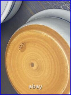 Lot Of 4 Vintage Japanese Soup Plates Tableware Ceramic Porcelain Blue White CLR