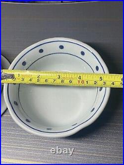 Lot Of 4 Vintage Japanese Soup Plates Tableware Ceramic Porcelain Blue White CLR