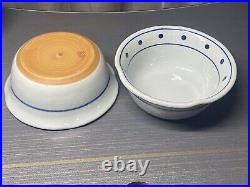 Lot Of 4 Vintage Japanese Soup Plates Tableware Ceramic Porcelain Blue White CLR