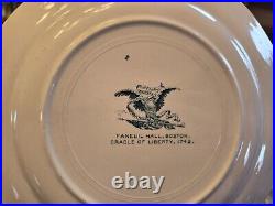 Lot of 10 Buffalo Pottery Early blue transferware plates with historical buildings