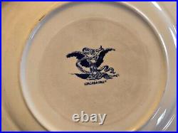 Lot of 10 Buffalo Pottery Early blue transferware plates with historical buildings