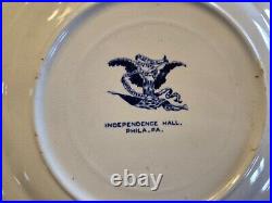 Lot of 10 Buffalo Pottery Early blue transferware plates with historical buildings