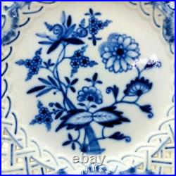 Lot of 2 Meissen BLUE ONION Crossed Swords 8 Reticulated Plate